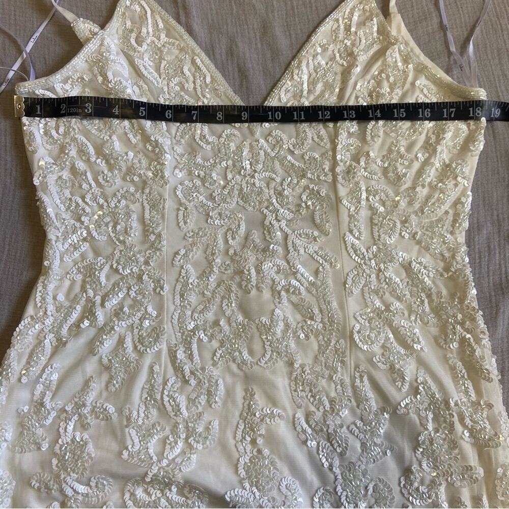 NWOT Lulus Everlasting Passion White Sequin Beaded Backless Maxi Dress - Picture 7 of 13